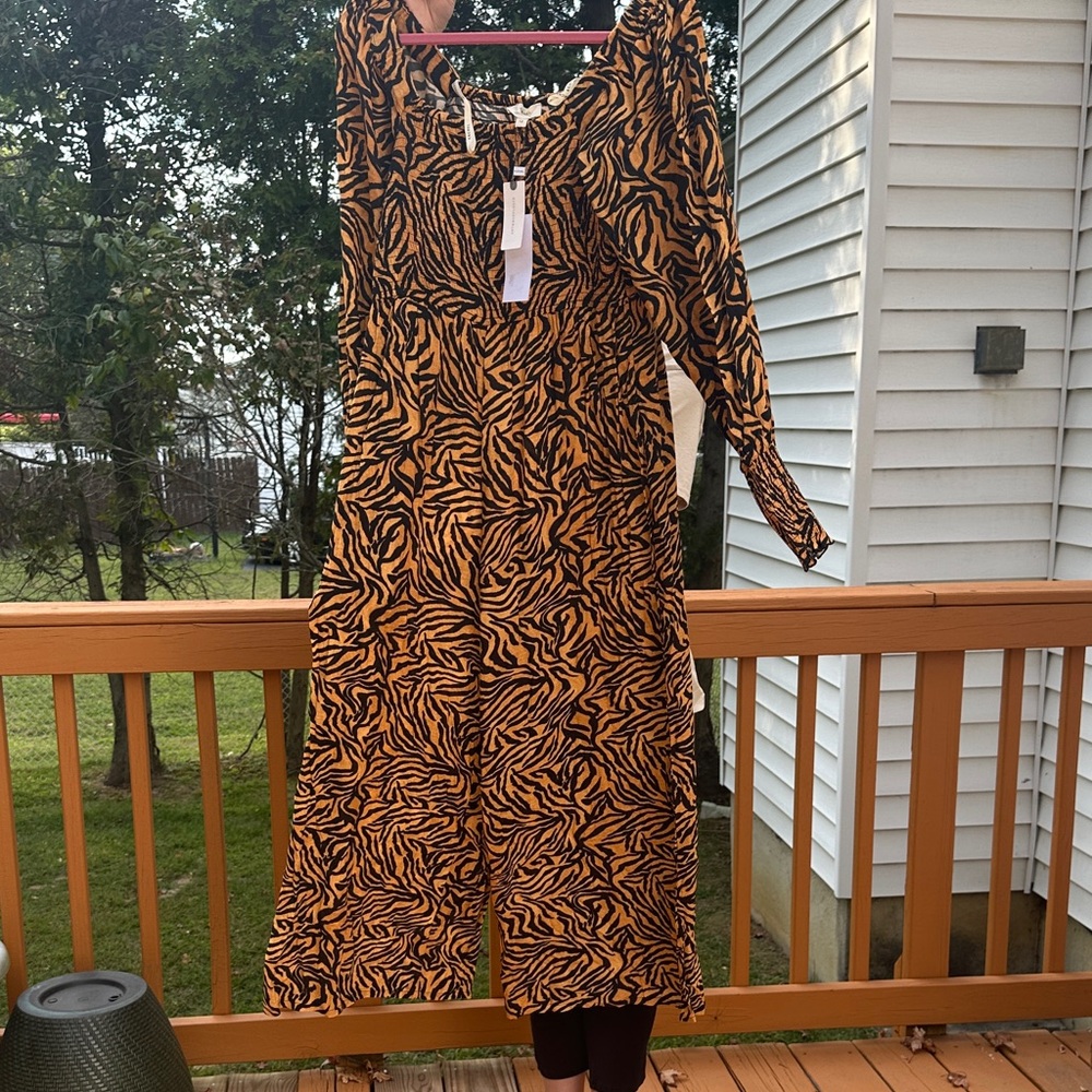 Anthropologie Kachel Tiger-Striped Jumpsuit - Picture 5 of 13